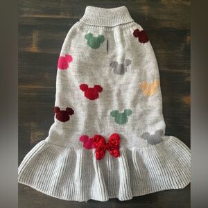Dog Disney Gray Knit Sweater with colorful Mickey Design